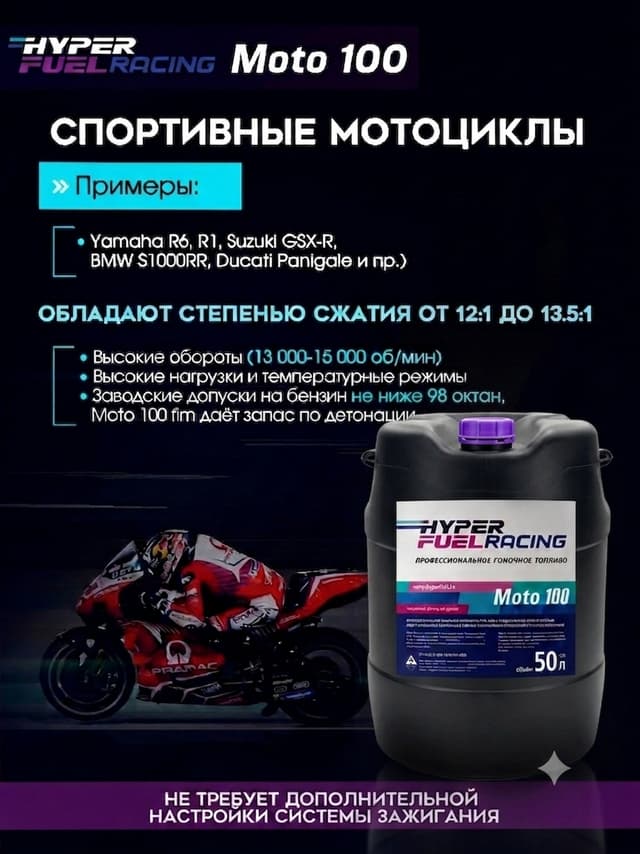 Moto 100 для спортивных мотоциклов