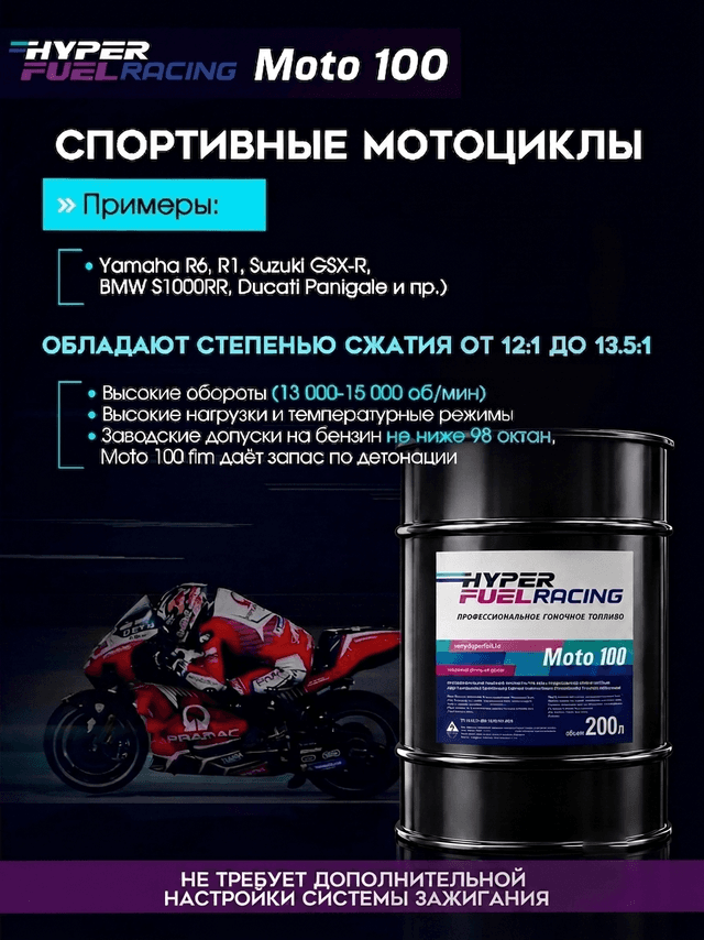 Moto 100 для спортивных мотоциклов